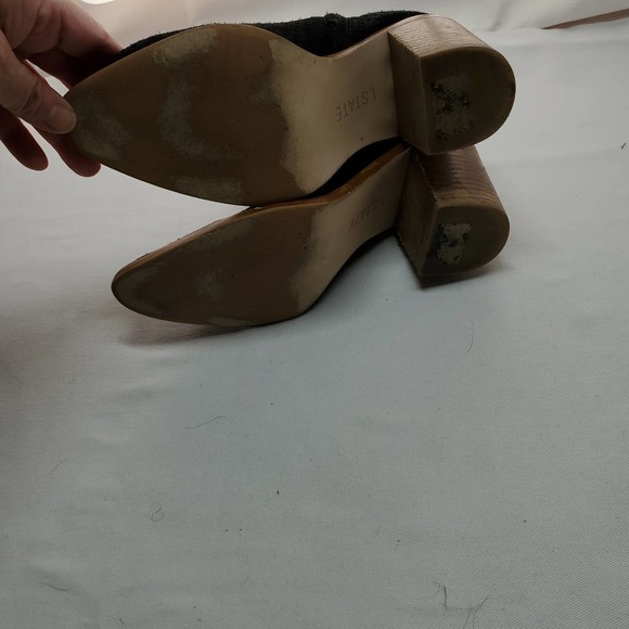 1 State Black Ankle Boots Block Heel Suede Size 7 - Picture 5 of 7